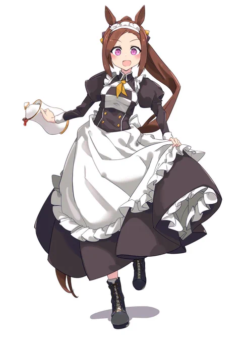 「お給仕だってお任せください!全て模範的に行ってみせますとも!」#ウマ娘 #サクラバクシンオー 