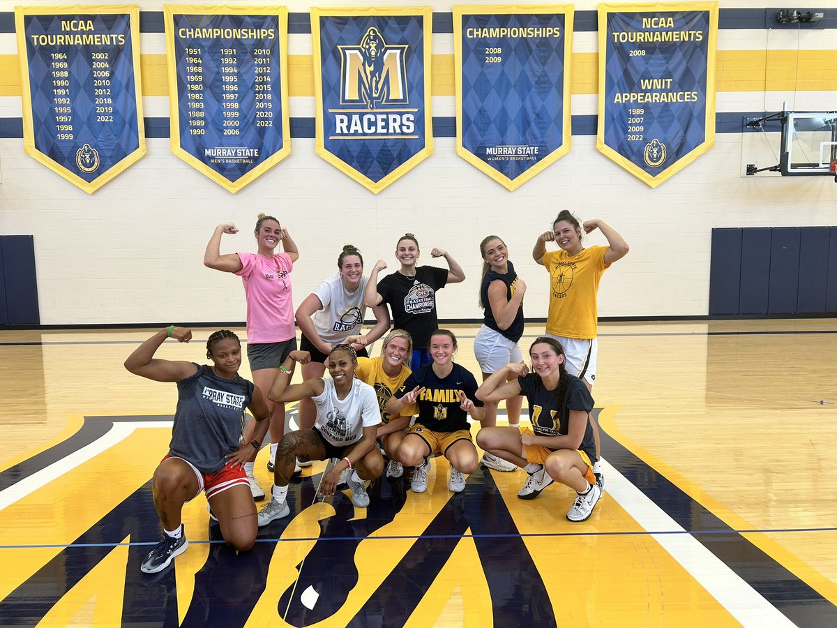 RacersWBB's tweet photo. That feeling when you complete the conditioning test for this season! Proud of our players for exhibiting Mental Toughness throughout each conditioning session we have had this offseason. #WeoverMe https://t.co/eVH6He97RB