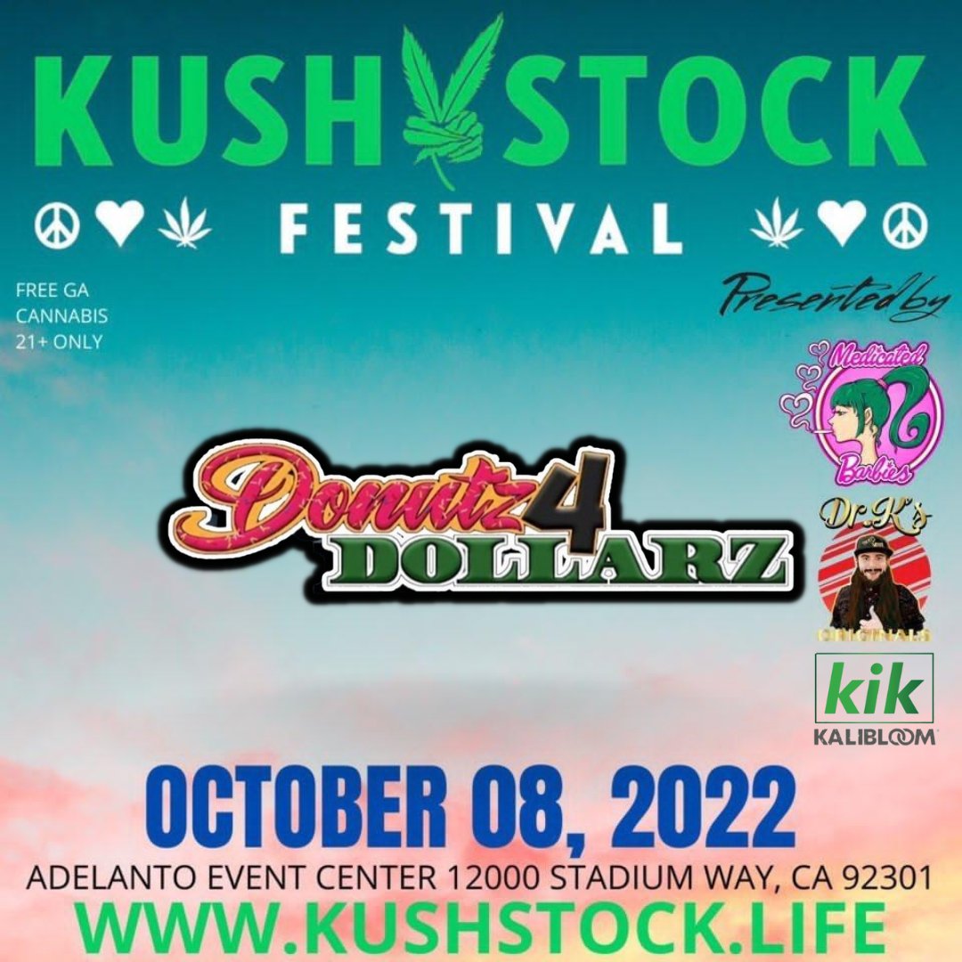 kushstockfest's tweet photo. KUSHSTOCK 
WORLDS LARGEST FREE LEGAL CANNABIS FESTIVAL

FREE ADMISSION 
OCTOBER 08, 2022

Get your tickets at:
https://t.co/fQVLrTV2jh
VIP BY: @medicatedbarbies 

#medicatedbarbies 
#kushstock #kushstockfestival https://t.co/hJEvnCncgi