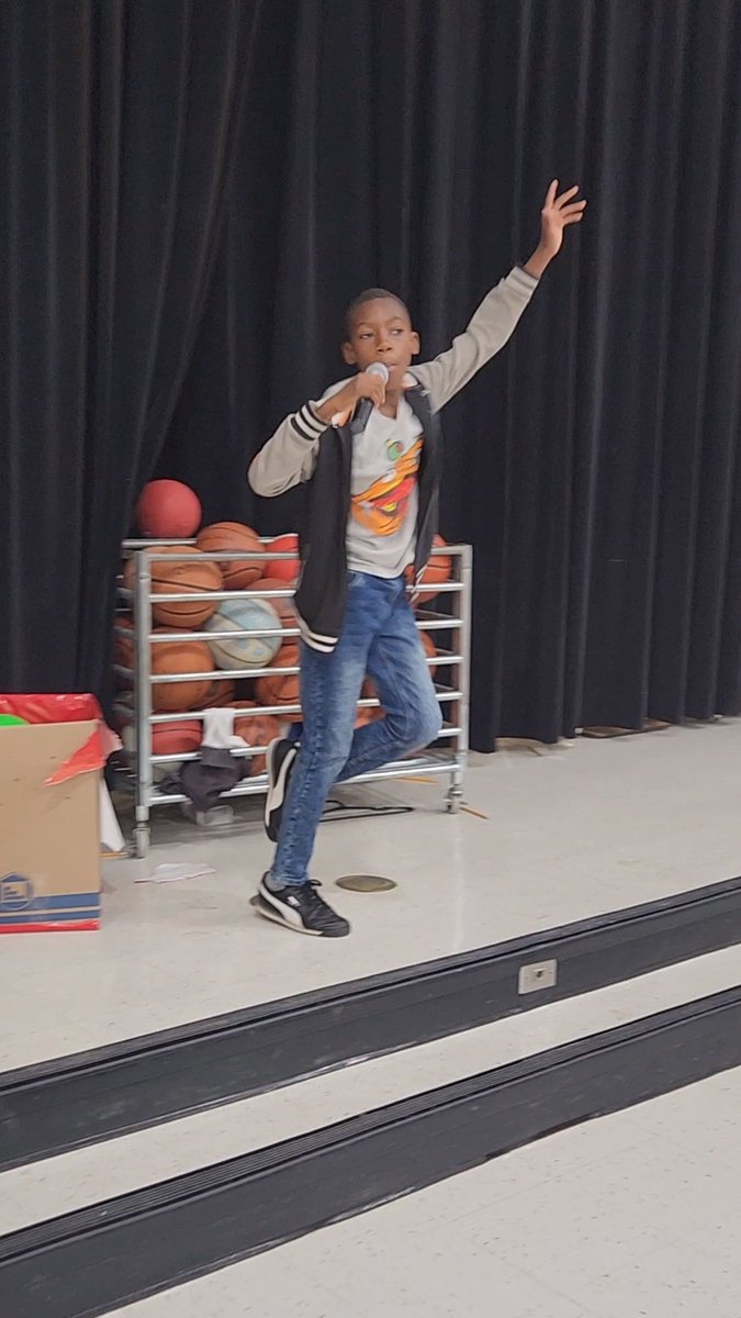 Cardinals shining bright today! Jayvon sharing his talents with his classmates! #mmsinspires #sgcWINS