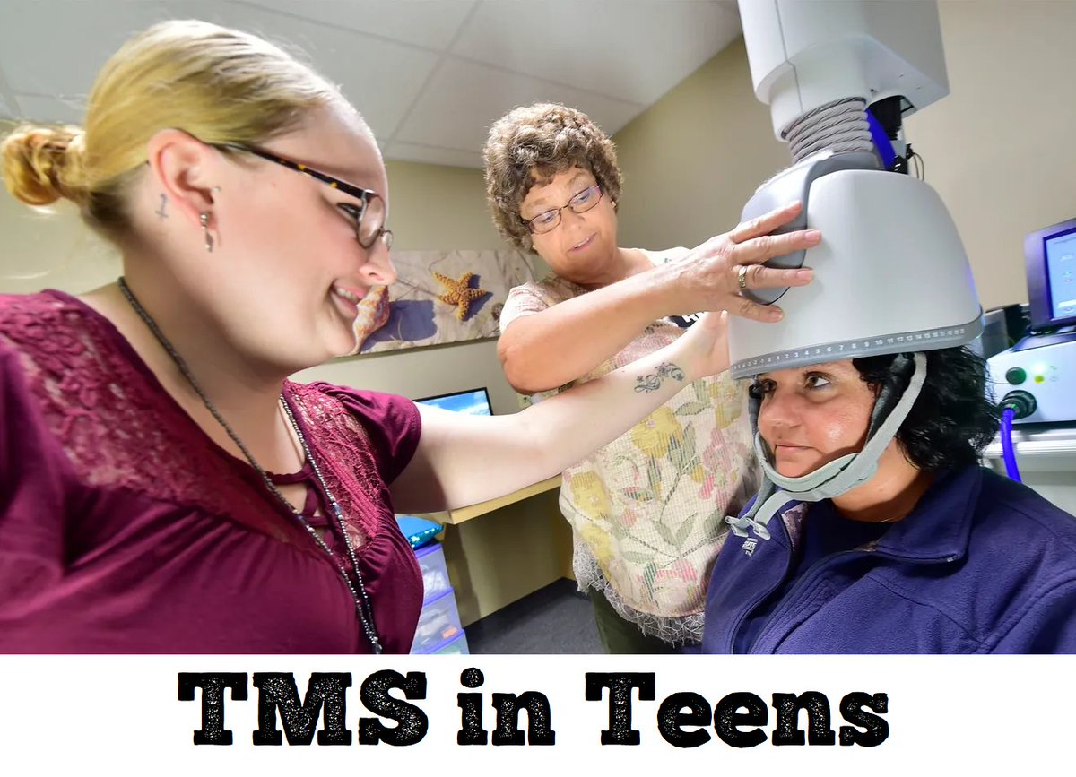 chrisaikenmd's tweet image. Good news for TMS. One of the largest studies to date validated its safety/efficacy in adolescent depression. TMS is FDA approved for #depression, #OCD, and #smoking cessation, but only in adults. 

pubmed.ncbi.nlm.nih.gov/35928782/