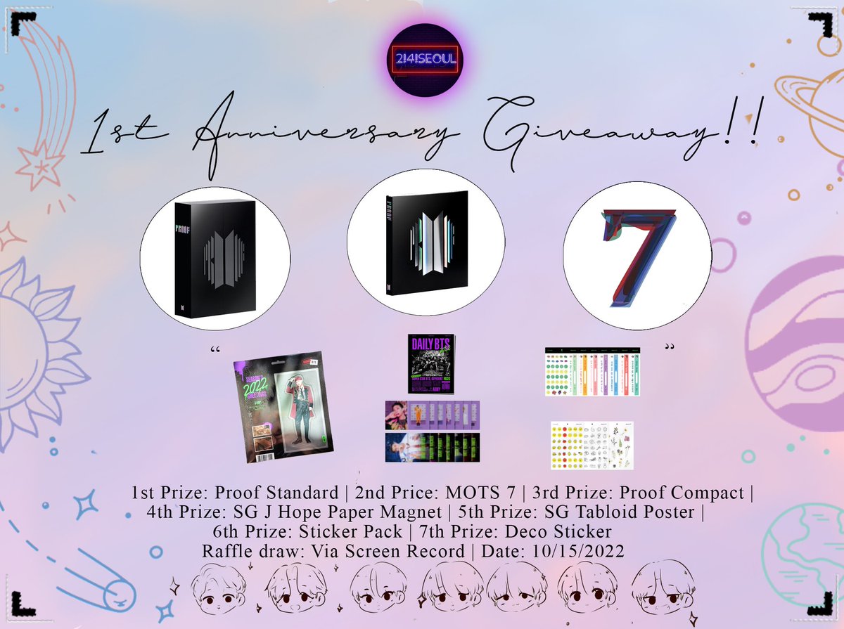 247Seoul's tweet photo. 🎉 24seoul's 1st Year Anniversary Giveaway‼️‼️ 🎉
Annyeong, chingus! It's been a year since we opened our shop and received a lot of love and support from you! ☺️ As our simple way of thanking, we prepared a Giveaway that will make your Army hearts happy! ☺️🥳 https://t.co/scCHR9PbSy