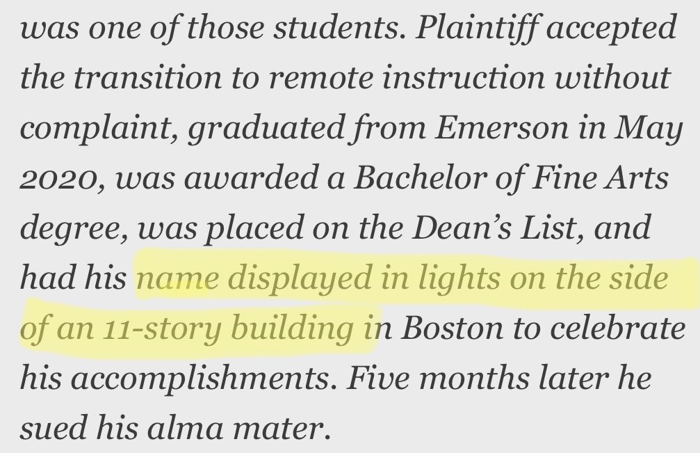 merelynnr's tweet photo. NOT EMERSON COLLEGE USING THE STUPID LITTLE BUILDING PROJECTION AS A REASON THEIR EDUCATION WAS WORTH IT https://t.co/zQyTlaOLEA
