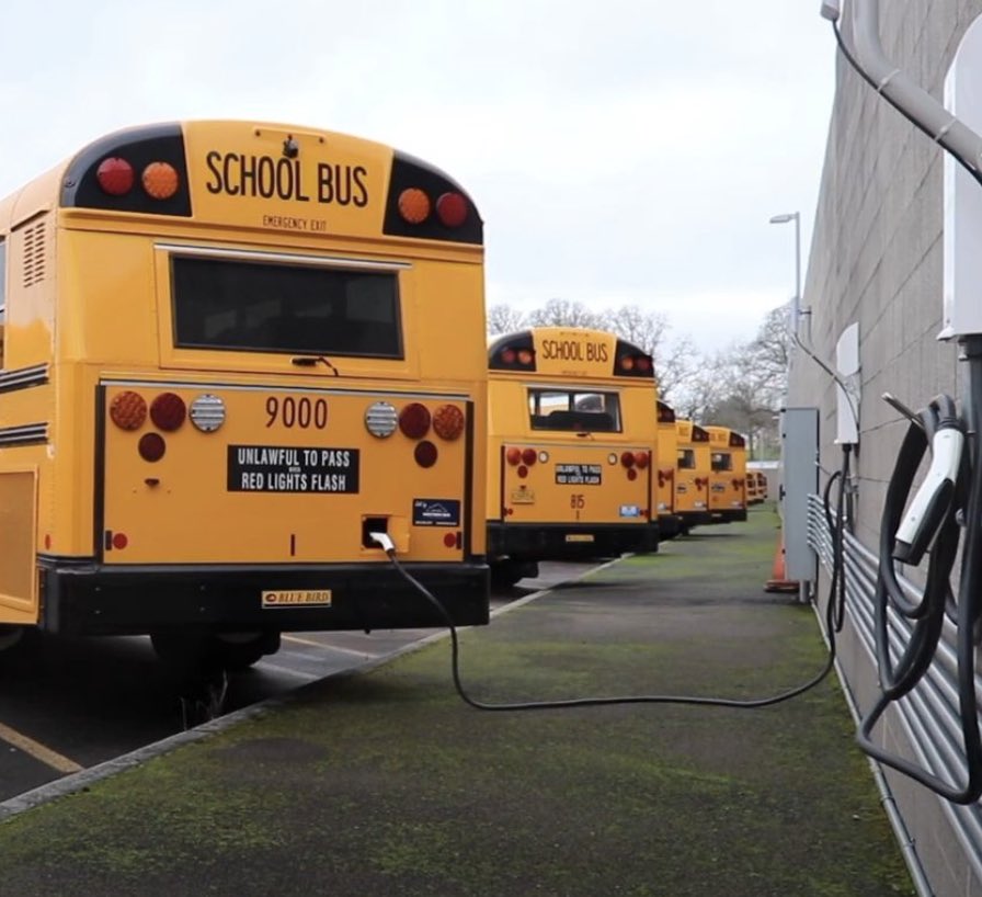 In celebration of #NDEW2022, we are proud to announce that BSD has once again been selected to receive funding from @portlandgeneral for a new electric bus for our schools. Once the new e-bus arrives, we'll have 3 in our fleet. Our ultimate goal: 30 e-buses w/i 3 years.