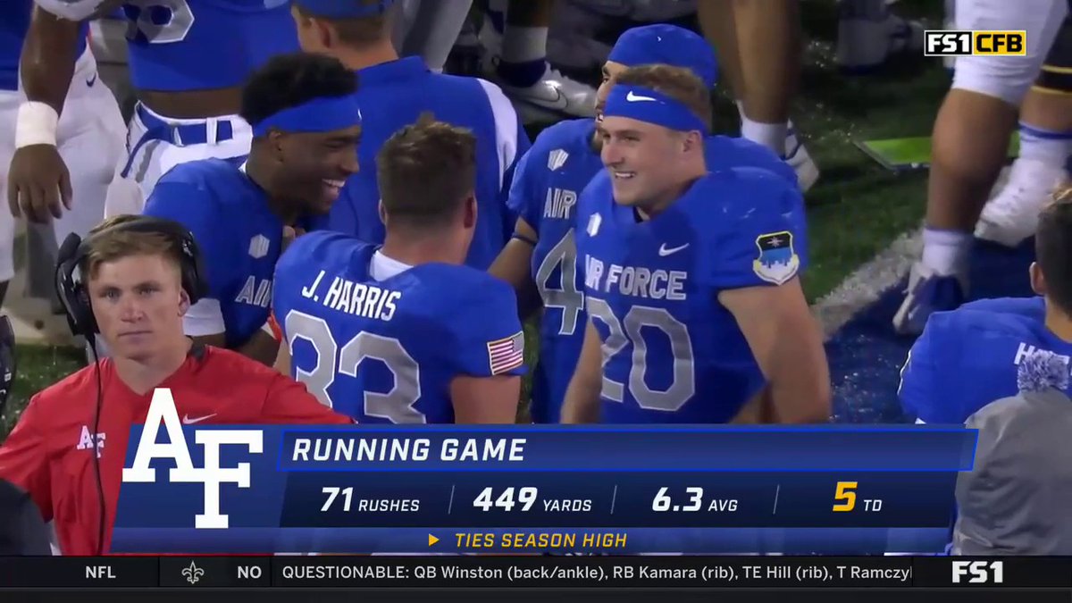 An absolutely dominant running game performance by @AF_Football tonight 💪😤