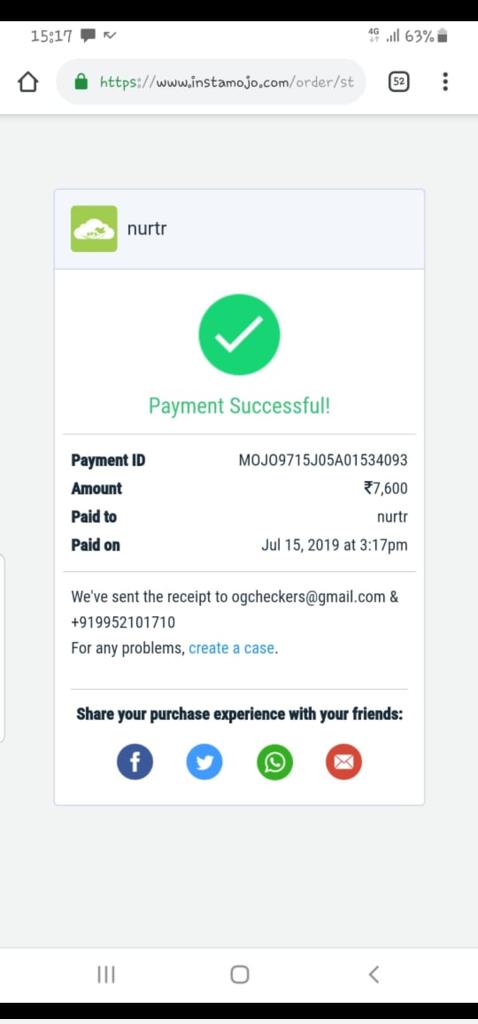 ogcheckers's tweet photo. @nurtrdotcom @nurtrdotcom nurtr is cheating, I've raised a query for chess dreamroom - (lifetime) that I've purchased on June 15,2019@ cochin. you haven't replied why you have taken out those sessions and why you have removed the access. I've got the payment receipt of instamojo https://t.co/BmtAxWETmE