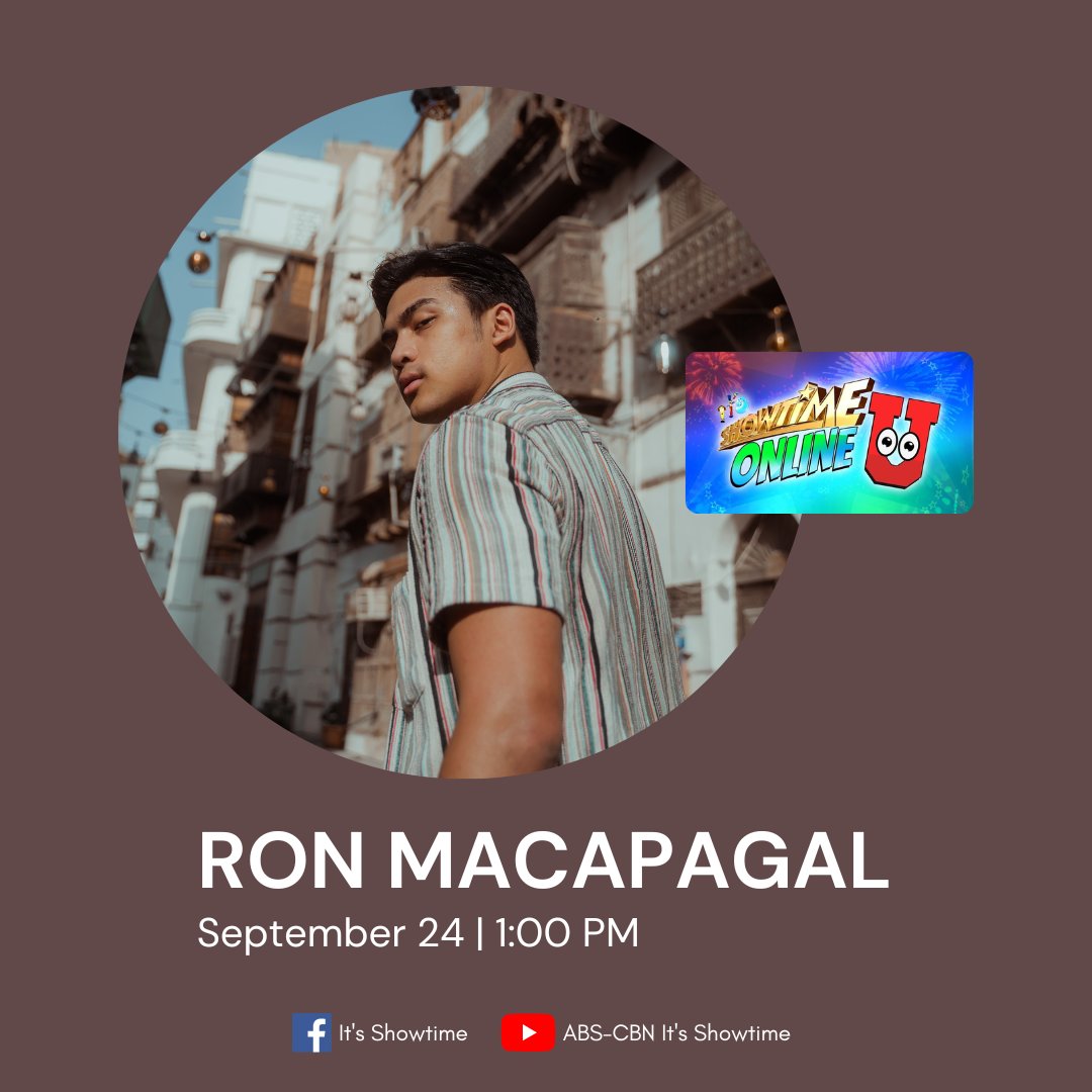 Join Ron Macapagal (<a href="/ron_mcpgl/">Ron ⚓️</a>) today on It's Showtime Online U as he talks about his latest single "Bakit Bawal Kitang Mahalin" and his future plans for music! 🎶