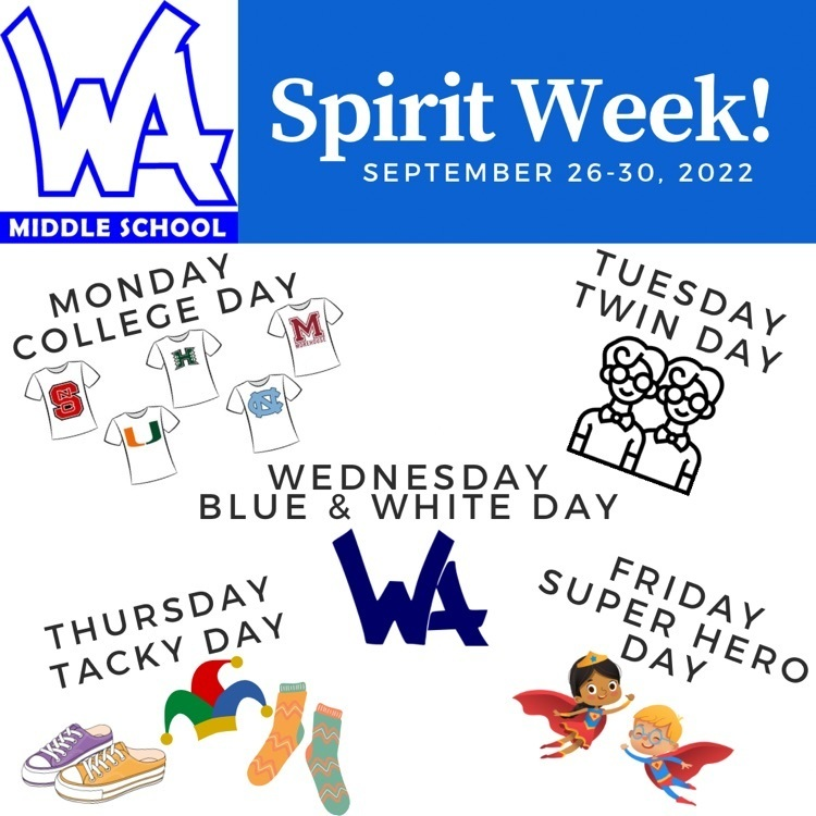 Join us in showing your school spirit next week!!