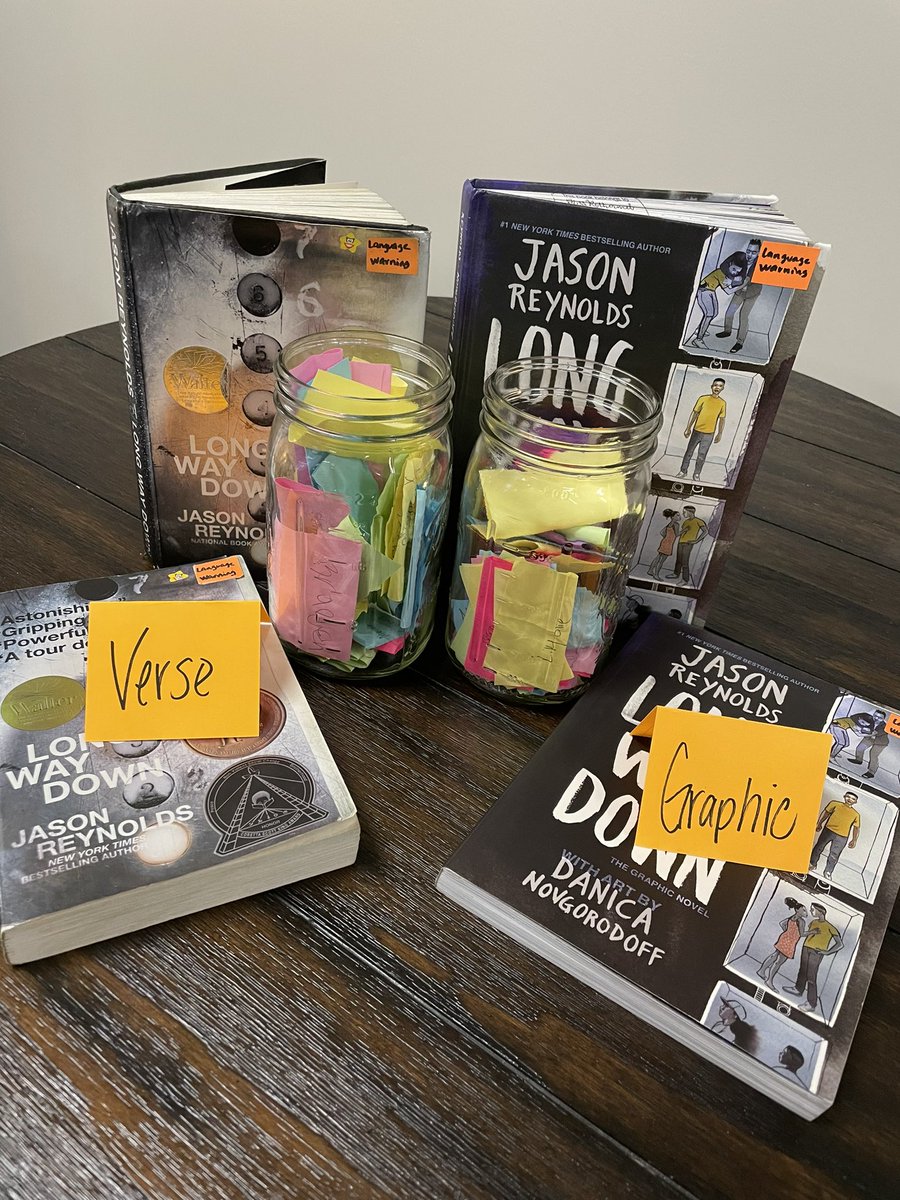 Ms_R_bookworm's tweet photo. #FirstChapterFriday was a success!! All these papers are the names of students who want to be on the wait list for Long Way Down by @JasonReynolds83. The first 4 students will start on Monday! @EulessJrHigh #EJHstallionstrong https://t.co/DuTfzCqgqm