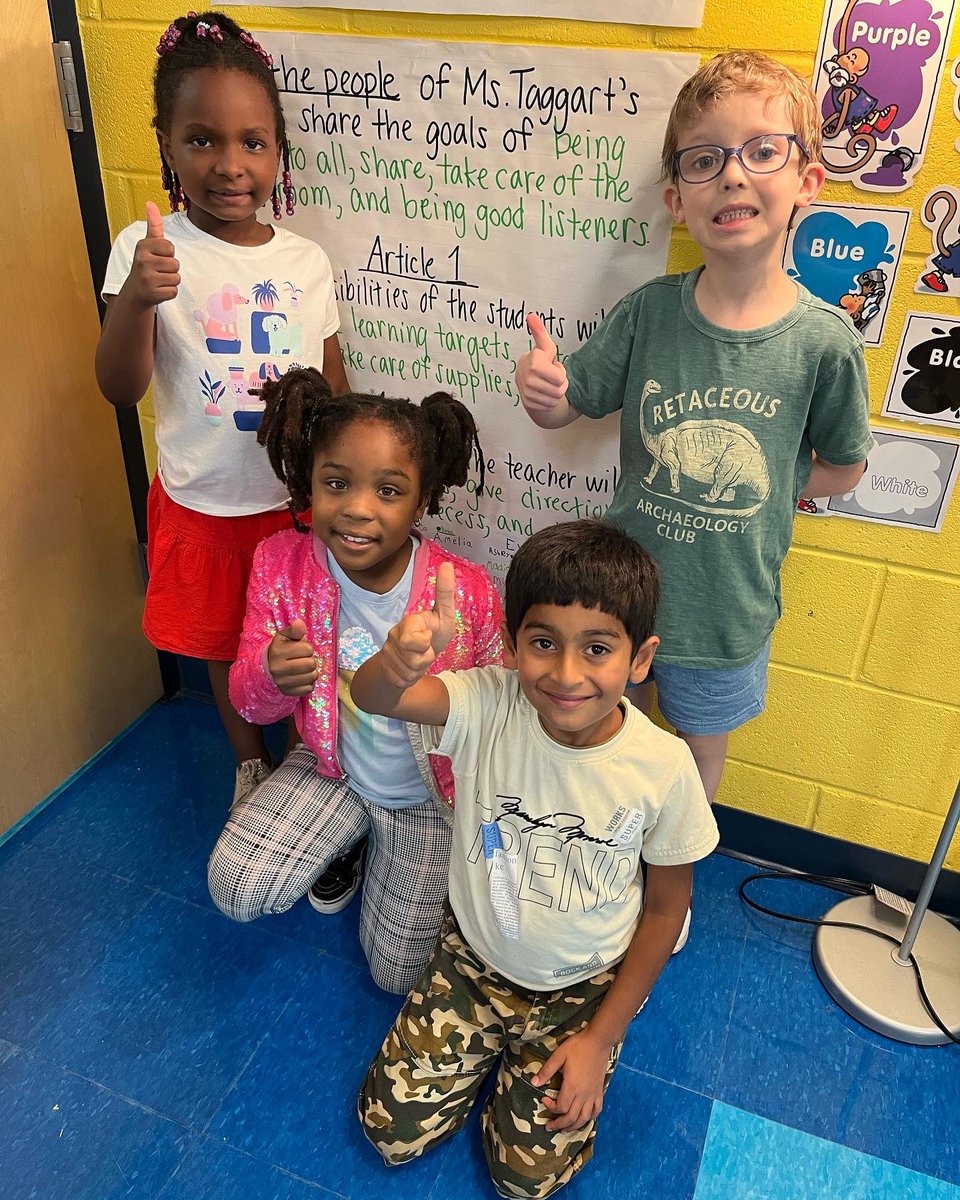 MsTaggartsClass's tweet image. We celebrated Constitution Day this week! We learned about the U. S. Constitution, the law of our land, and read “We The Kids” to understand the goals in the preamble. Then we collaborated on our very own class constitution and we all signed it!