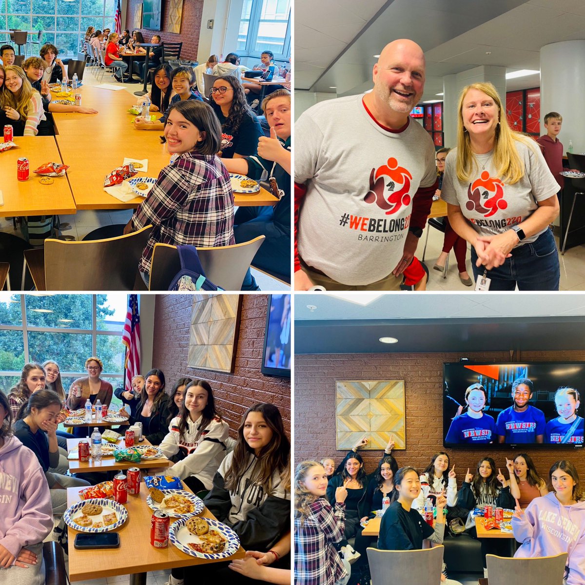 220Arts's tweet photo. Thank you, @Hunt_EdLeader, for taking the time to throw a pizza party after school today for BHS, Prairie &amp; Station students who performed and created videos for opening day. We are lucky to have a superintendent who makes kids feel such a strong sense of belonging. #webelong220 https://t.co/asjiogrl2v