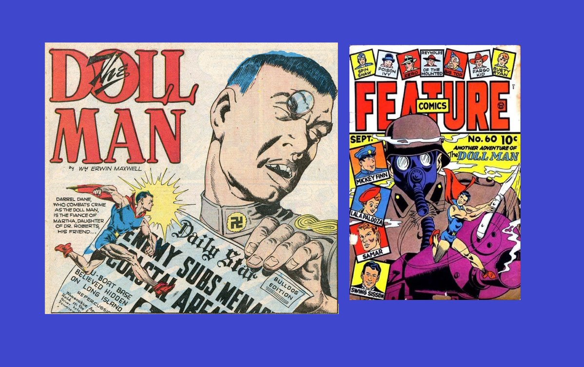 HeroesUnited_4's tweet photo. 80 Year Ago - September 1942 - #DollMan - in #QualityComics #FeatureComics #60, Doll Man, "The World's Mightiest Mite," (search chemist Darrel Dane), battles Nazi submarine plots on USA shore. #GoldenAge #WWII https://t.co/XDEziL5f5P