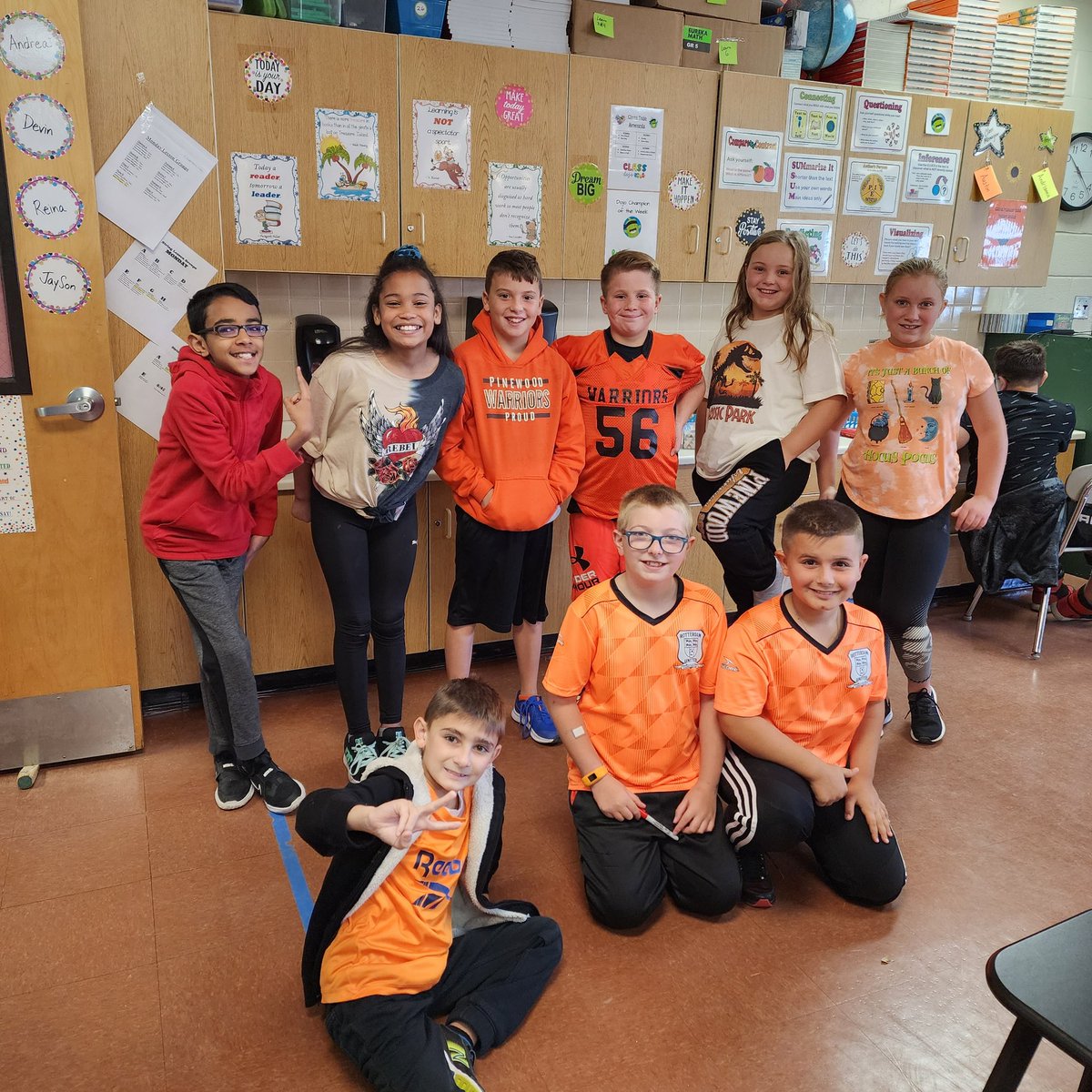Pinewood students are excited to start "school spirit Fridays"! Every Friday students, faculty, and staff are encouraged to wear something that represents school spirit. It could be Mohon gear, Pinewood gear, or even just black and orange! <a href="/MohonCSD/">MohonCSD</a>