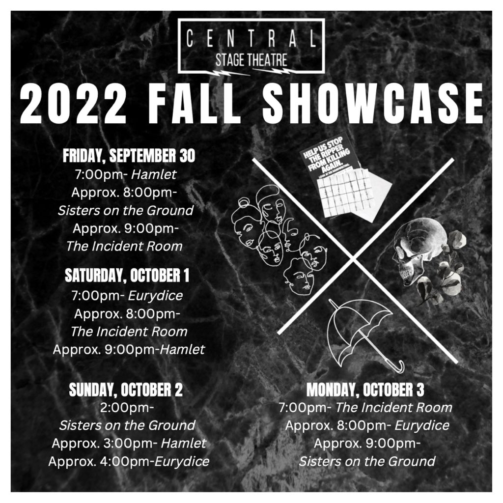 Fall Shows open one week from TODAY!! Check out the line up for next weekend! Tickets are $10 for adults and $5 for students. We are excited to kick off our 2022-2023 season!