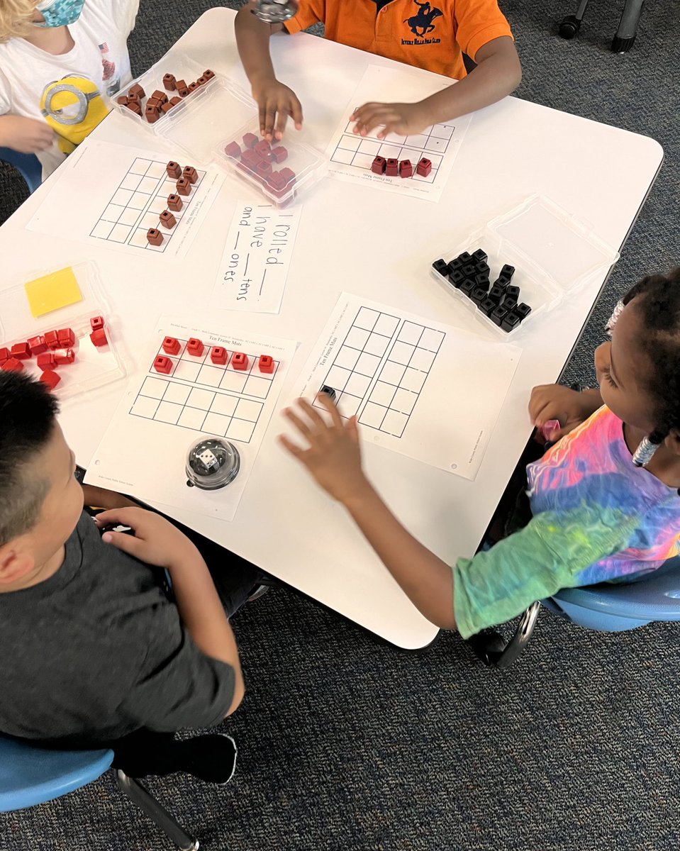 This week our 1st grade leaders worked HARD In partners during math rotations to practice place value and review teen numbers in multiple ways! Their love of learning amazes me! <a href="/GreenESLeaders/">GreenES Leaders</a> @lesliedanneen