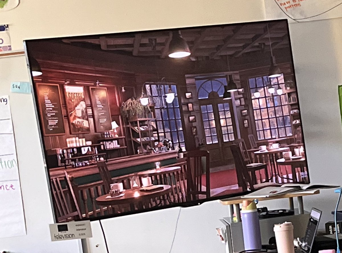 Why have regular reading time like we have every day when you can have “coffee shop time” where we get cozy around the room, put on a coffee shop video w/music, and dim the lights for as they say “good vibes”. Today after 20 SILENT mins they asked why we had to stop? #I❤️1stgrade