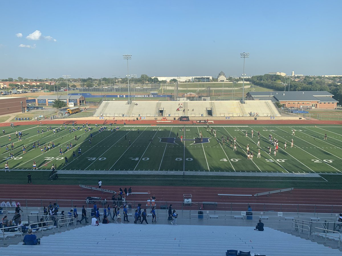 JacobHRichman's tweet image. Oh how I’ve missed Friday nights!

I’m at Hawk Stadium (The Woodshed) for the District 6-6A opener for @HebronFootball (2-1) and No. 15 @MarcusFootball (1-2).

Kickoff at 7 p.m. I’ll have updates for @SportsDayHS throughout the evening!