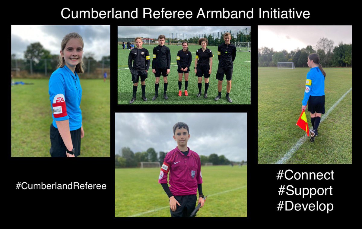 ❗️ | If you’re watching a match this weekend please be aware that almost 1/3 of Referees in #Cumberland are Under 18.

The #Referee Armband initiative acts as a visual reminder to Coaches, Players &amp; Spectators that the Match Official is either NEW to Refereeing or a CHILD (U18)