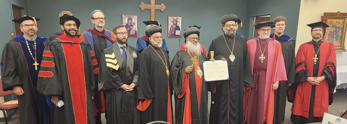 Nicholovos's tweet photo. Our #BavaThirumeni was awarded the degree of Doctor of Divinity, honoris causa by @stvlads this evening.
This is a joyous moment for the @neamericandio, the #MalankaraChurch and greater #OrientalOrthodox #Church
Thank you @mettikhon @svotspresident and #svots! https://t.co/TYqPcT17gP