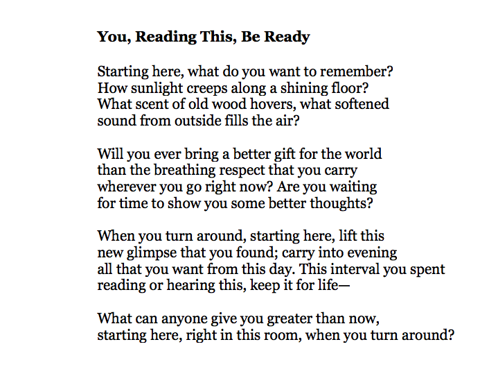 MayaCPopa's tweet photo. "What can anyone give you greater than now"

William Stafford: https://t.co/mJDZ1UgoK1