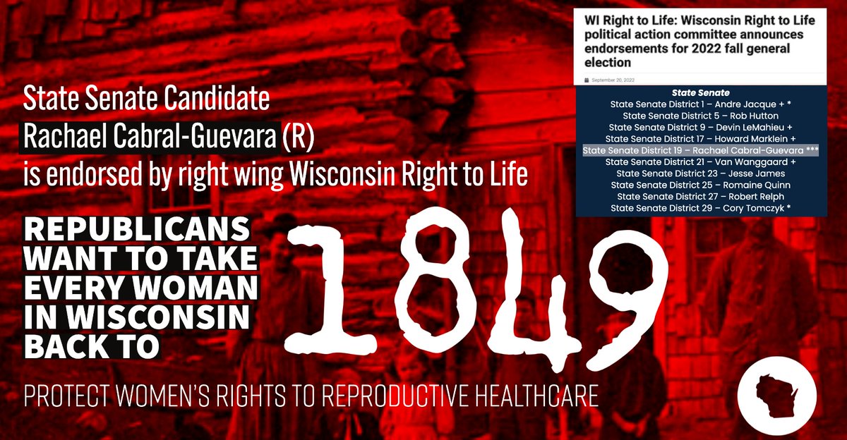 jnorcr's tweet photo. @RCGforSenate You've been endorsed by an extremist anti-#womenshealthcare group. 
The #WIGOP and #The1849Project are focused on taking women in the state back to a 19th Century law governing their #reproductiverights. 
#AppletonWI deserves better. 
#WISD19 https://t.co/f8zL9Gqoxe