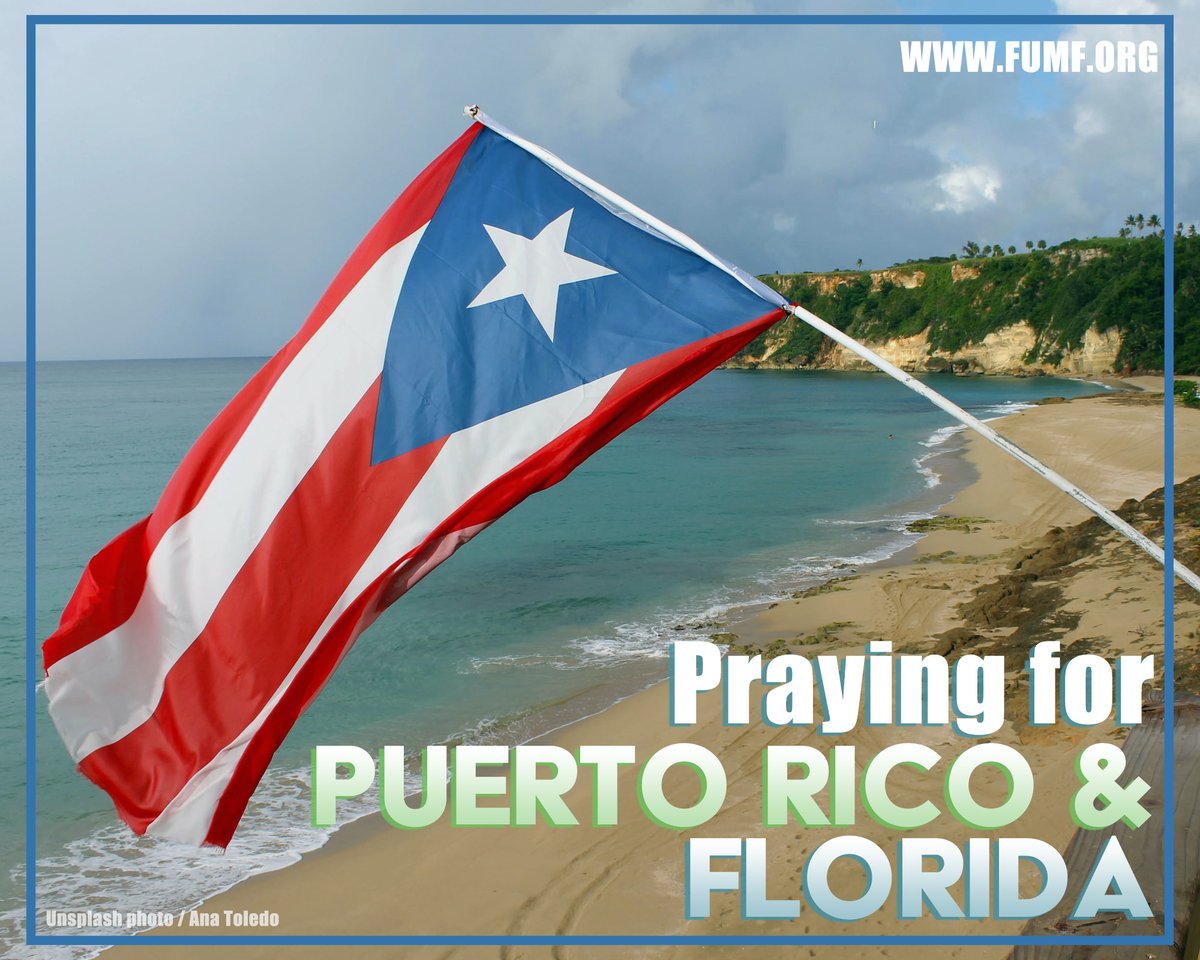 We pray for our neighbors in Puerto Rico as they recover from Hurricane Fiona and work to restore electricity and water. We also pray for those in Florida who might be affected by the storm that’s expected to enter the Gulf early next week.