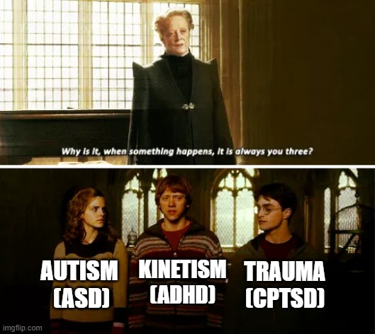 autismsupsoc's tweet photo. #neuromeme #harrypotter #Autism #Kinetism #Trauma #Audhd #fuckterfs #ADHD #CPTSD https://t.co/KmXCWuvTQu