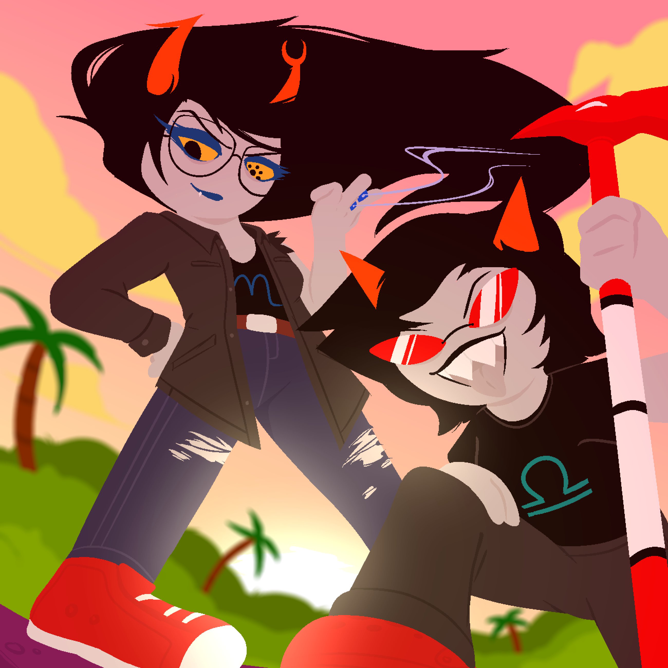 dizzims💫 on X: ">:::: ) The Scourge Sisters!! >:] #homestuck #home22tuck # vriska #terezi https://t.co/g27Goz6diJ" / X