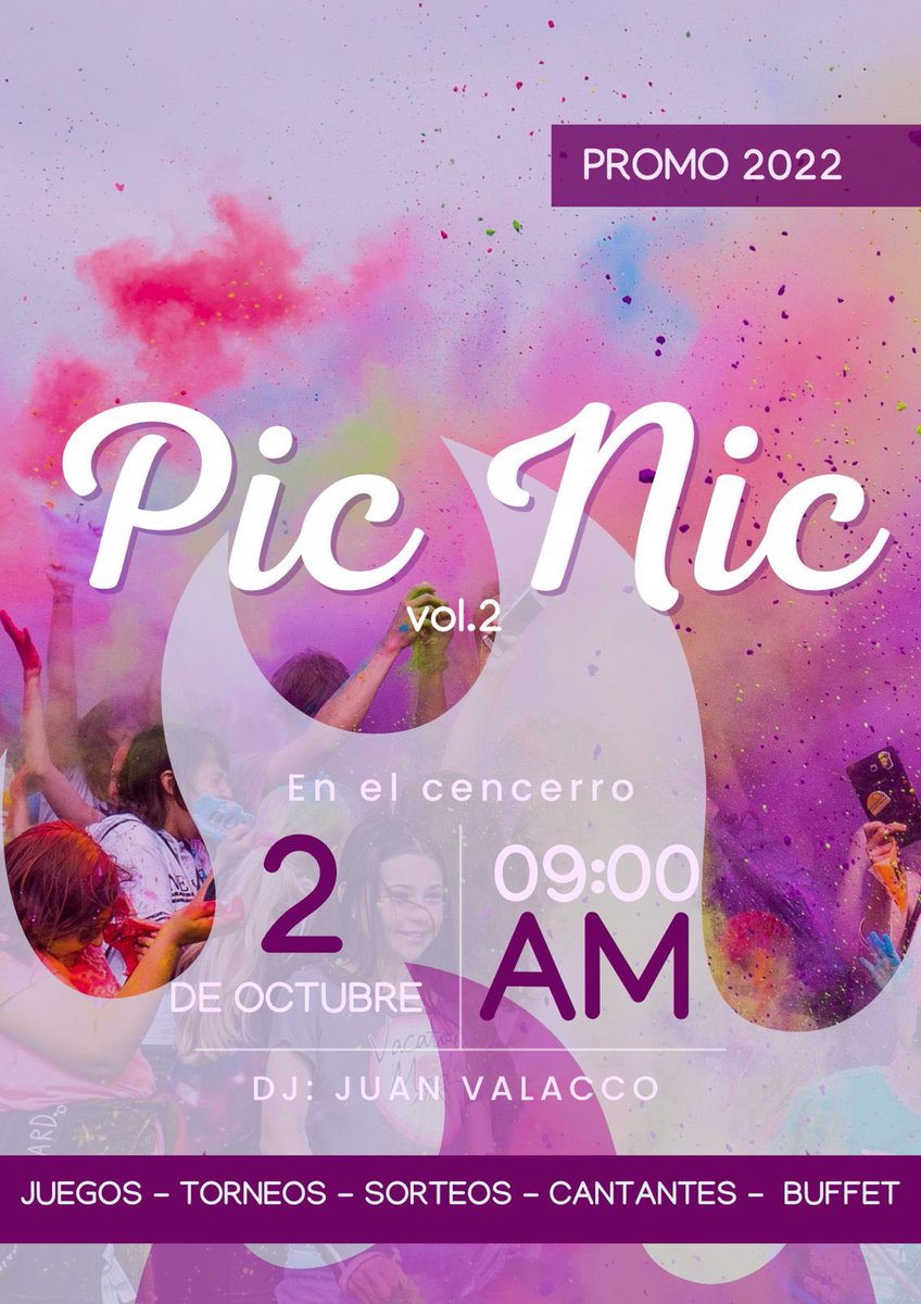 Creemos que tanto ustedes como
nosotros se quedaron con ganas de un buen PIC-NIC,
así que vamos a terminar lo que empezamos!                                        Para cerrar el día, como nos quedamos tan manijas,
obviamente que se realizara la ✨GLOW FEST✨