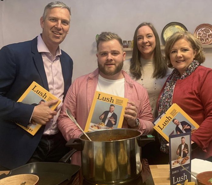 Congratulations to our graduate Chef Daniel Lambert on the publication of his cookbook Lush. Daniel is pictured at the book launch this evening with lecturers Dr Elizabeth McKenzie, Patrice Duffy &amp; Tim Dewhirst #Culinary #Cooking #Lush #Killybegs #Chef #cookbook