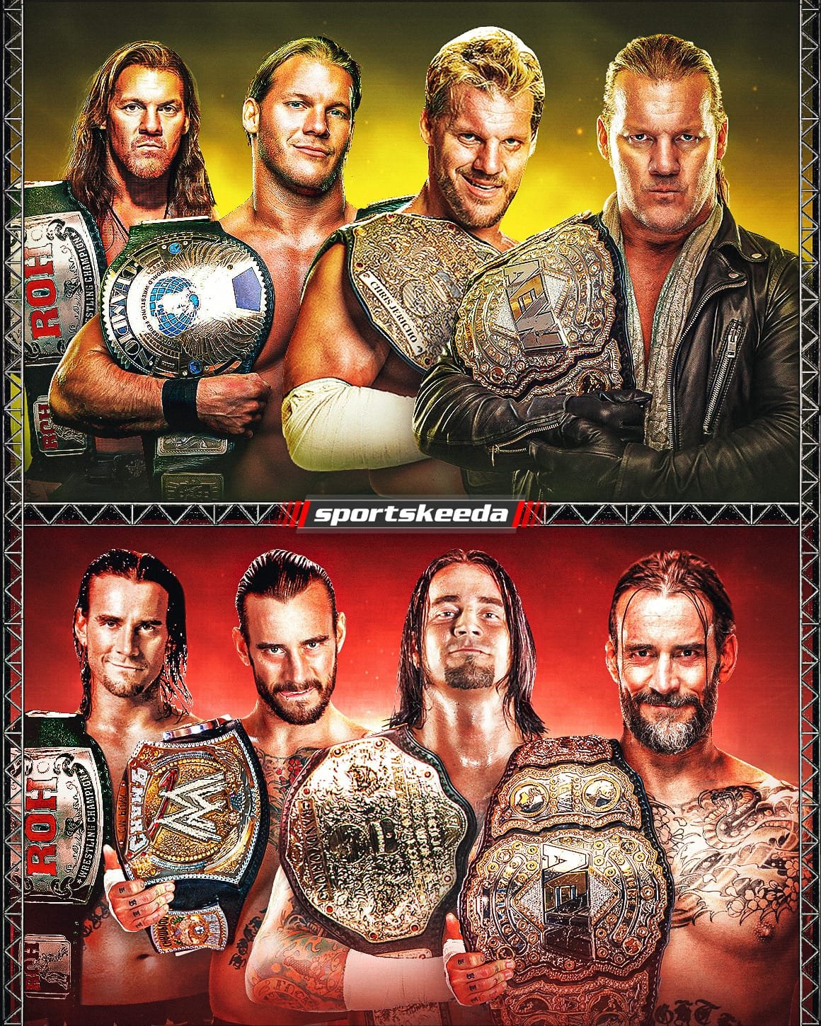 HNCH⛱ on X: "Chris Jericho and CM Punk are the only two people to hold the:  - WWE Championship - WWE World Heavyweight Championship - ROH World  Championship - AEW World Championship