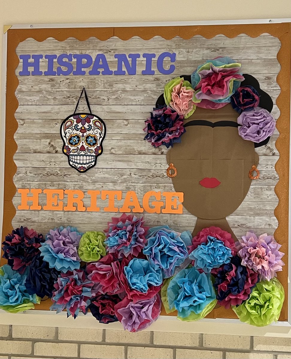 I am so glad ⁦<a href="/MillerESL/">Ashley Miller</a>⁩ guilted me into doing this BB.  It was so much fun creating this.  Shout out to her students ⁦<a href="/JBMS_WJCC/">James Blair Middle School</a>⁩ for creating the beautiful flowers.  #powerintheweb #wearewjcc #hispanicheritagemonth
