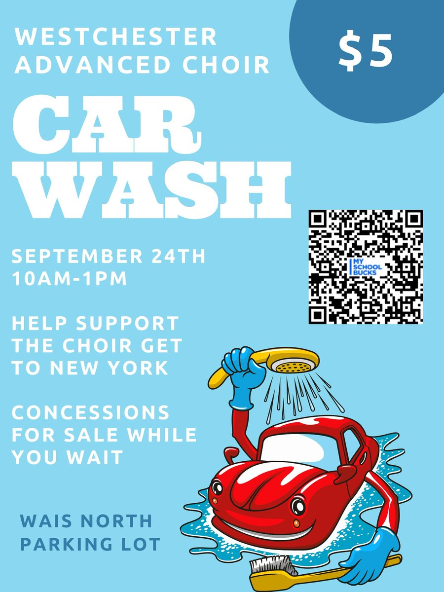 wais_pta's tweet photo. Reminder…car wash tomorrow!  Help send our wonderful choir to Carnegie Hall! https://t.co/iEOvQyWsqF