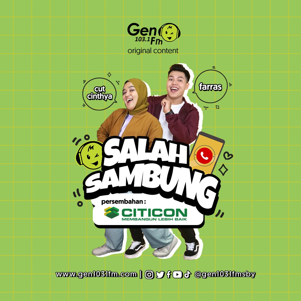 gen1031fmsby's tweet photo. Yok semangat yok! Masih awal bulan nih sobat GEN. Kayak @dndgadis @ireneyenawan yang semangat nemenin kamu di #GenWeekendShow #gen1031fmsby
Cuzz, mau diputerin lagunya siapa sih Sob? https://t.co/PATdZlztzc