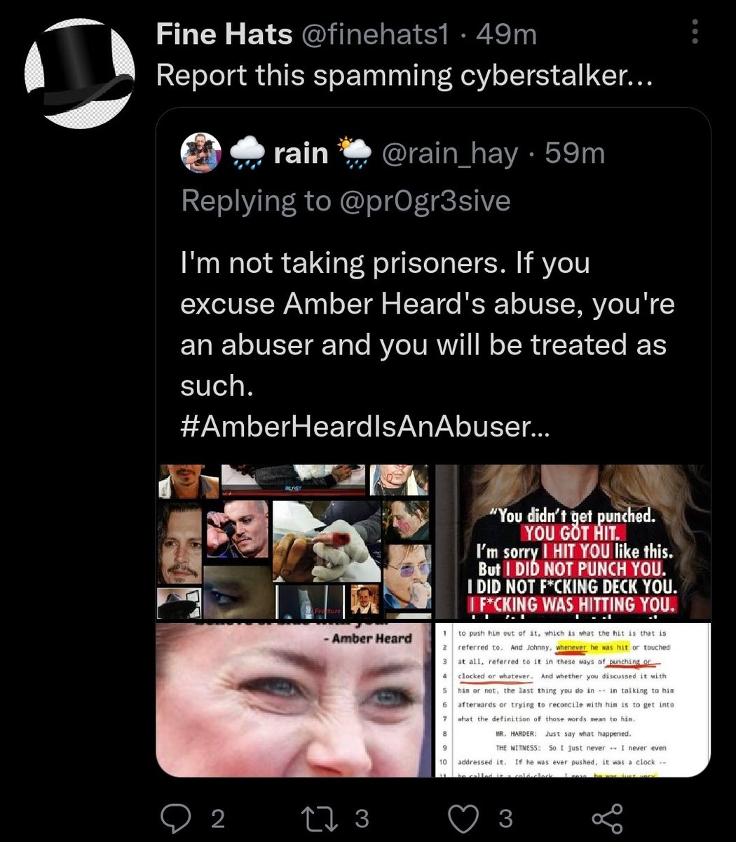 rain_hay's tweet photo. Someones upset that I used hashtags. 🤣
#JusticeForJohnnyDepp #NearFearTruth #TruthWins #JohnnyDeppIsASurvivor #JOHNNYDEPPWINS # https://t.co/ynO8vHUhDU