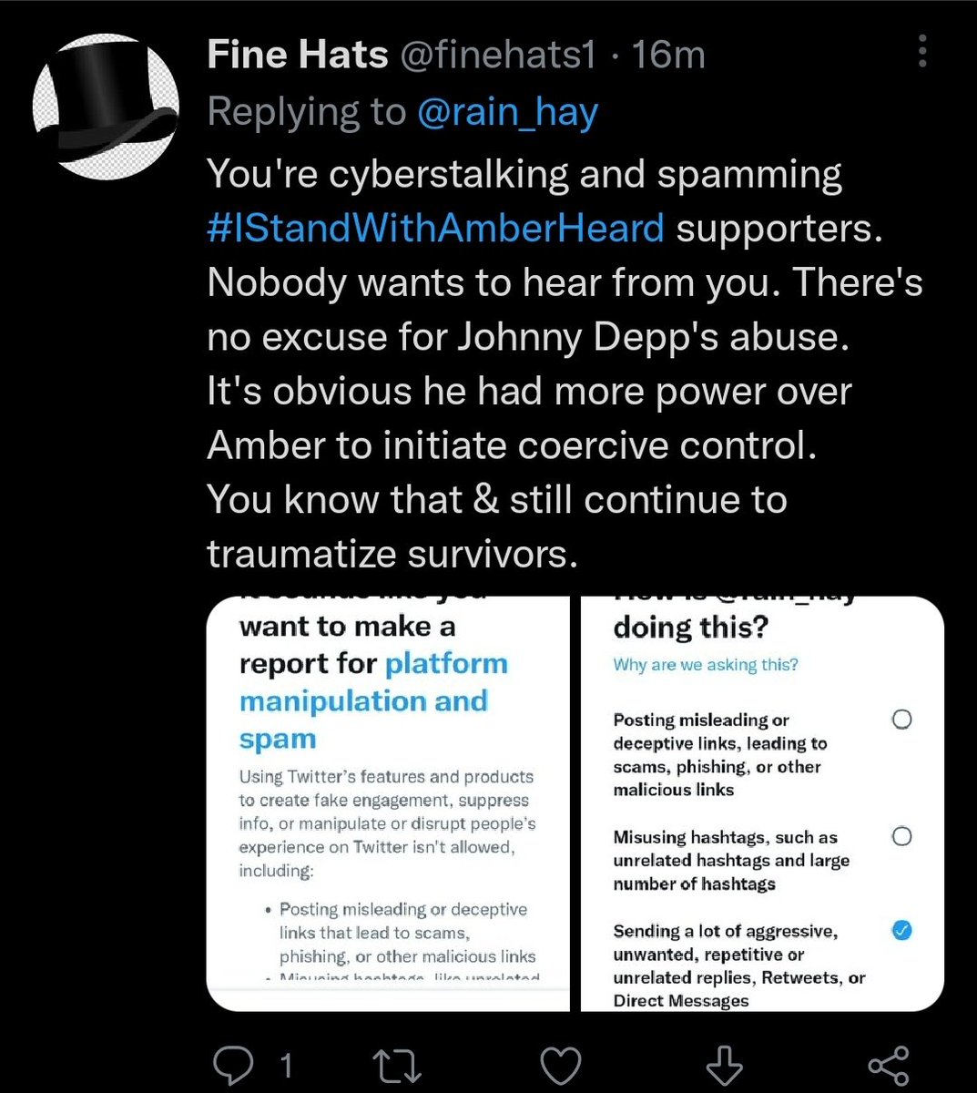 rain_hay's tweet photo. Someones upset that I used hashtags. 🤣
#JusticeForJohnnyDepp #NearFearTruth #TruthWins #JohnnyDeppIsASurvivor #JOHNNYDEPPWINS # https://t.co/ynO8vHUhDU