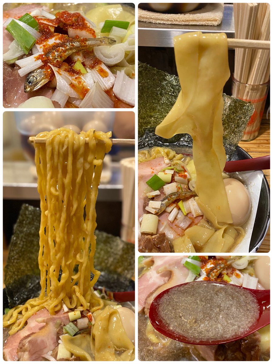 歌舞伎町 #すごい煮干しラーメン凪 さんへ
初訪麺🍜🤤🎶
凪ラーメンを実食😋
良質な煮干しの旨味と風味に包まれた丼🤩
煮干しと言えば細パツ麺と思いきや
　手揉み風のプリもち中太麺が良く絡む😍
心地よい辛味が食欲増進😘
すんごい煮干しな凪秀逸の一杯🍜👏
多言無用🤫うんまい😋ご馳走麺でした🙏