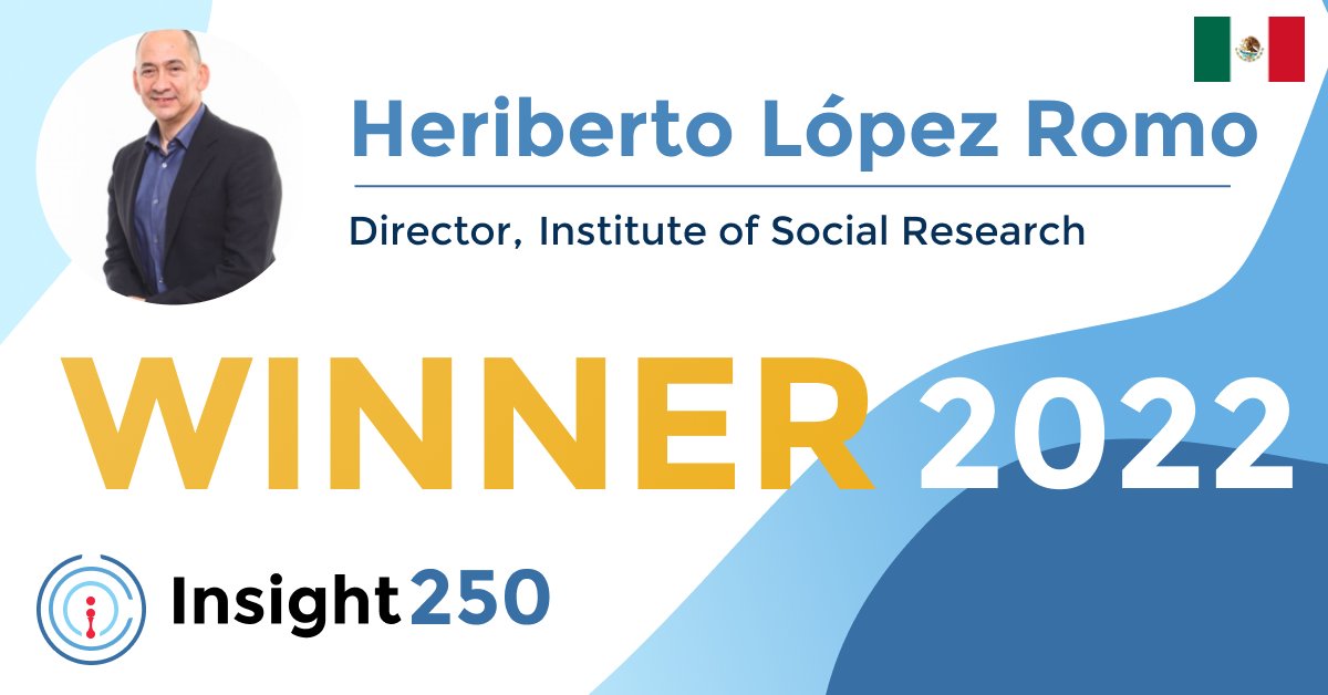 La <a href="/AmaiMexico/">Amai México</a> felicita a nuestro director, Heriberto López (<a href="/heriastro/">Heriberto Lopez Romo</a>), por ser reconocido como parte de los 250 líderes "top data-driven innovators" de la Industria Global de Investigación de Mercados #Insight250 otorgado por <a href="/ESOMAR/">ESOMAR</a>.

👉🏽insight250.com/#Heriberto-L%C…