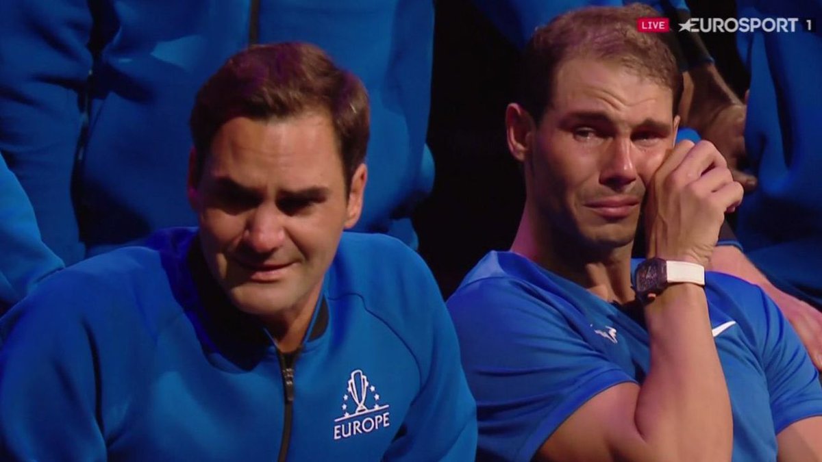 guima_alejandro's tweet photo. Increíble lección de valores.
La rivalidad más icónica del deporte, Federer y Nadal, dos décadas de amistad y del mayor nivel de tenis que podríamos imaginar.
Juntos hasta el final FEDAL 😭👑 https://t.co/8MrnsQ6ZAY