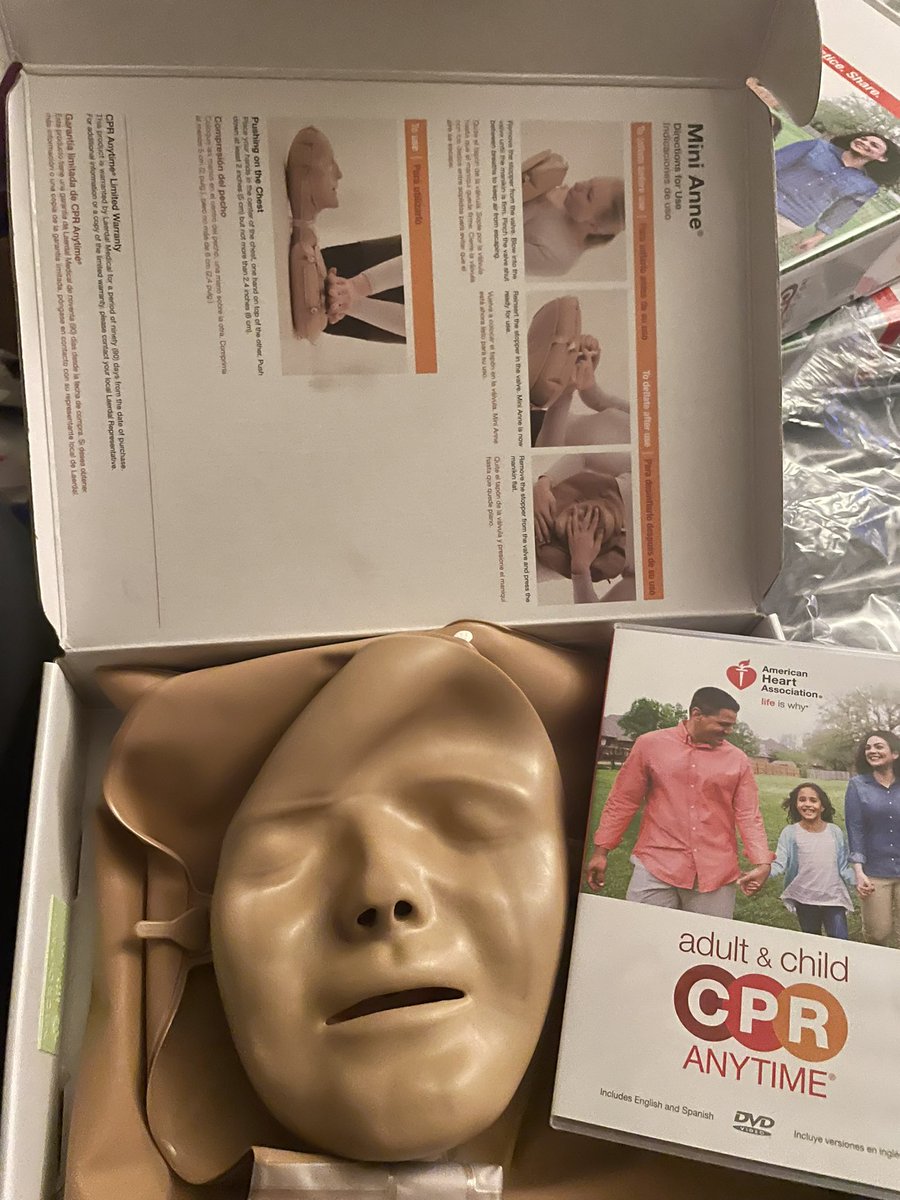 CJ810757's tweet photo. This isn’t creepy at all being the first thing you see opening up the box arriving on your doorstep… 😂 #minianne #CPR #saveslives https://t.co/Jo10RhtYzH