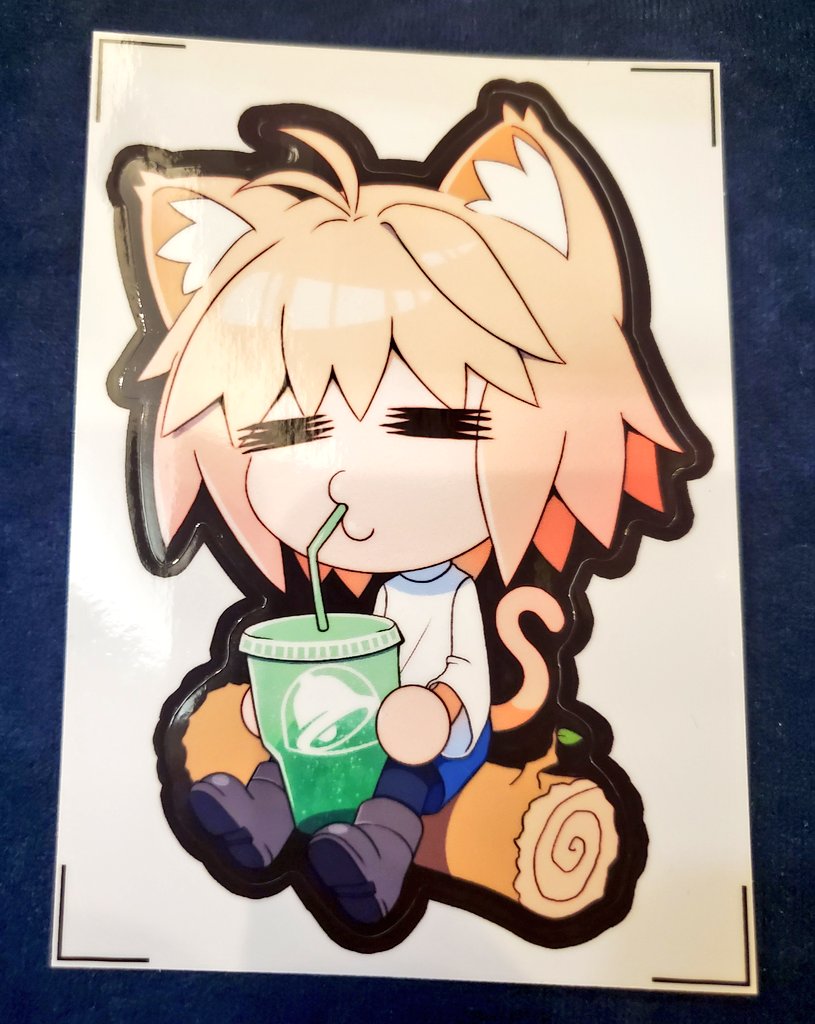 1girl animal ears cat ears tail solo cat tail drinking straw  illustration images