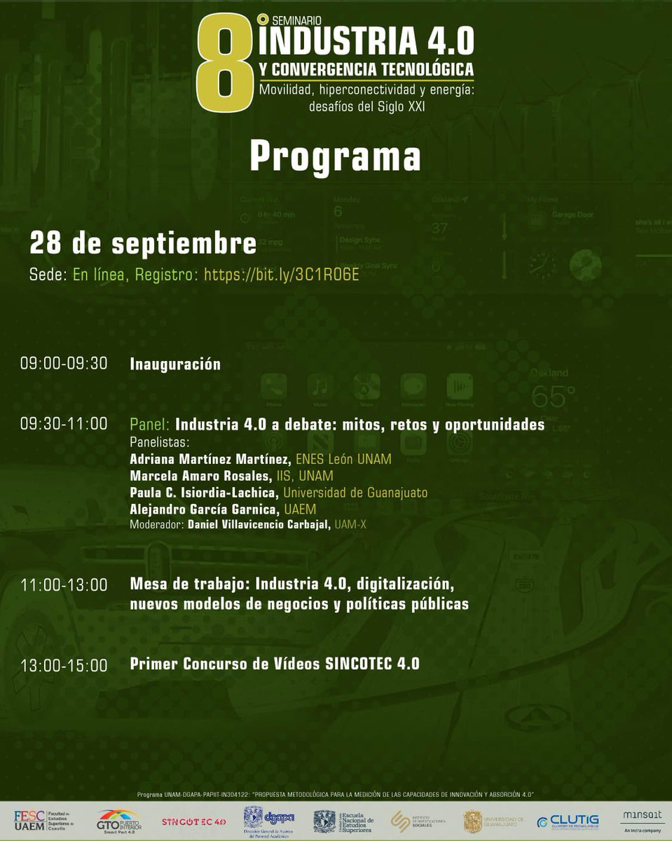CtI40's tweet photo. La cuenta regresiva comenzó..
28/09 por #Zoom 💻
29/09 en @G100Business de @PuertoInterior
30/09 en la @ENESUNAMLEON
Modalidad #híbrida, #multisede
Un solo registro 👉🏼 https://t.co/DjgeKxtByD
#ElFuturoComienzaHoy
#I40
#4IR
🦾💪🏼🤖🦿 https://t.co/gUgnqDHKjC