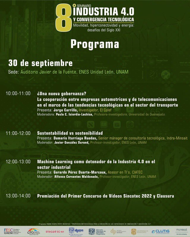 CtI40's tweet photo. La cuenta regresiva comenzó..
28/09 por #Zoom 💻
29/09 en @G100Business de @PuertoInterior
30/09 en la @ENESUNAMLEON
Modalidad #híbrida, #multisede
Un solo registro 👉🏼 https://t.co/DjgeKxtByD
#ElFuturoComienzaHoy
#I40
#4IR
🦾💪🏼🤖🦿 https://t.co/gUgnqDHKjC