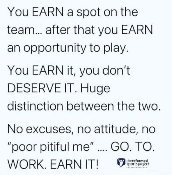 Earn the right to play! #HardWorkPaysOff