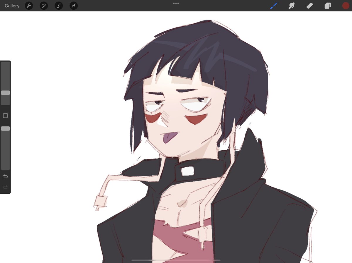 jirou kyouka solo tongue tongue out short hair black hair jacket white background  illustration images