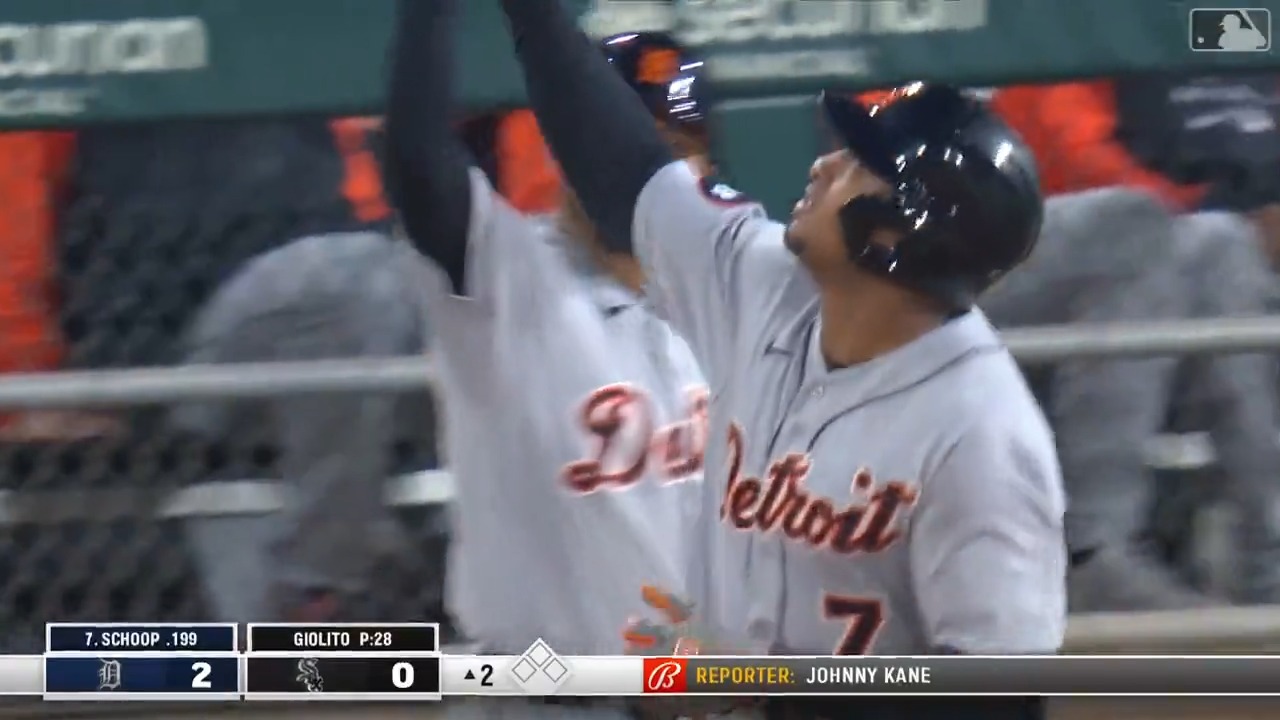 Detroit Tigers on Twitter "First pitch and Schoop felt like flexing. 🔭
