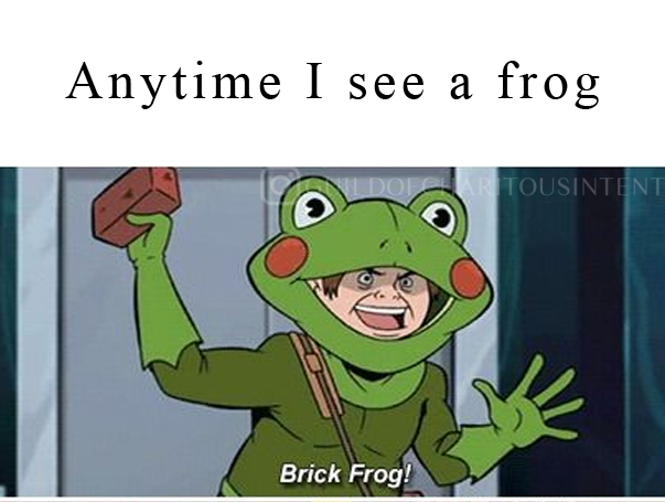 charitousintent's tweet photo. BRICKFROG!!🧱🐸
(I'm surprised I've not been committed yet due to my many show based outbursts lol) https://t.co/0zAudrsuS4