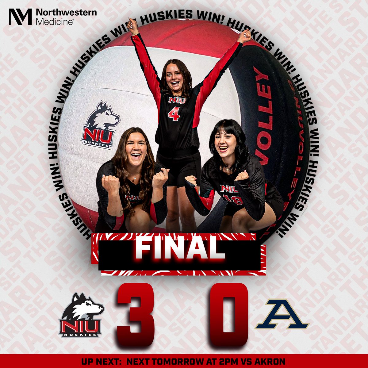 NIUVolleyball's tweet photo. Opened MAC play with a 🇼!!!

And oh yeah... that's 5️⃣ wins in a row for your Huskies!!! #SetTheStandard https://t.co/tLvqOmPrdH