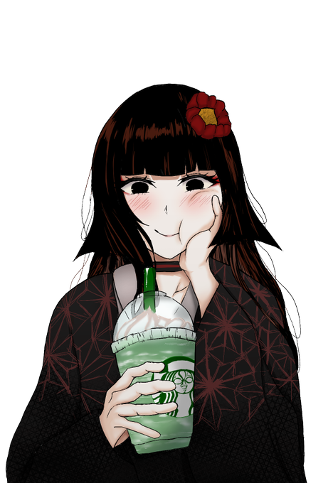抹茶ラテを飲む駒姫美味しいものいっぱい食べて…(クリック注意) #FGO 