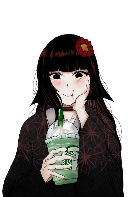 抹茶ラテを飲む駒姫美味しいものいっぱい食べて…(クリック注意) #FGO 